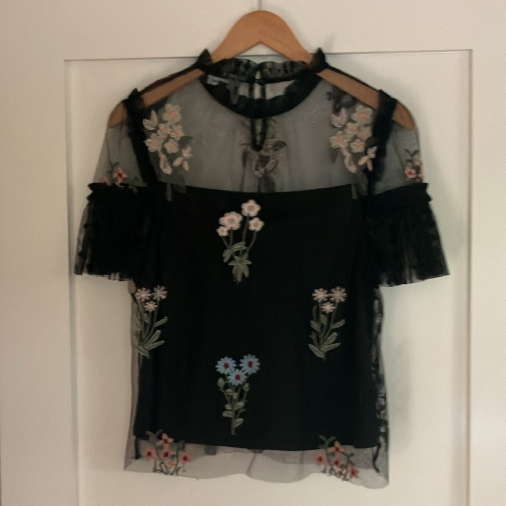 Lea & Viola black embroidered floral blouse - Picture 4 of 6